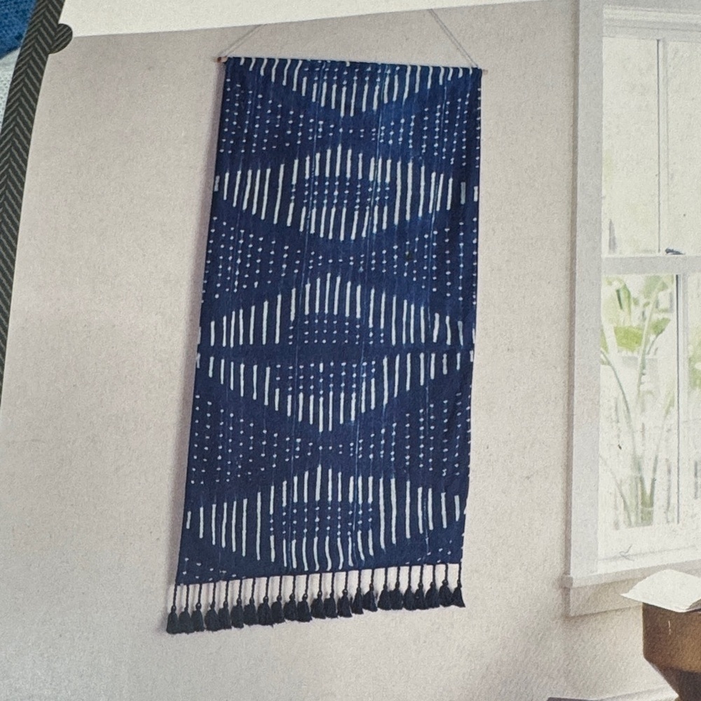Threshold Navy and White Patterned Tapestry NWT